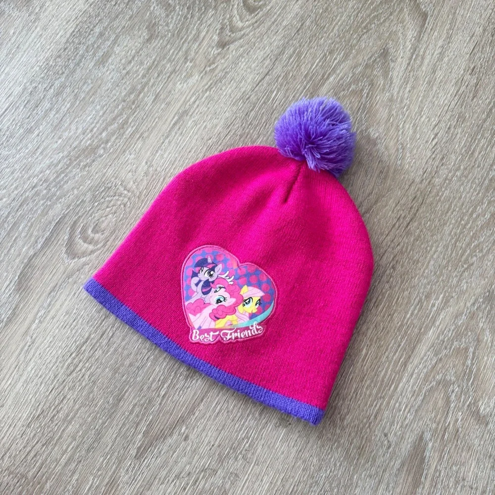 My Little Pony Best Friends Pink Pom Winter Beanie Hat Hasbro 2014 Girls OSFM